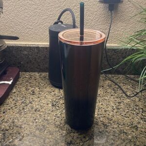 Metal Starbucks cup , copper and green ombre